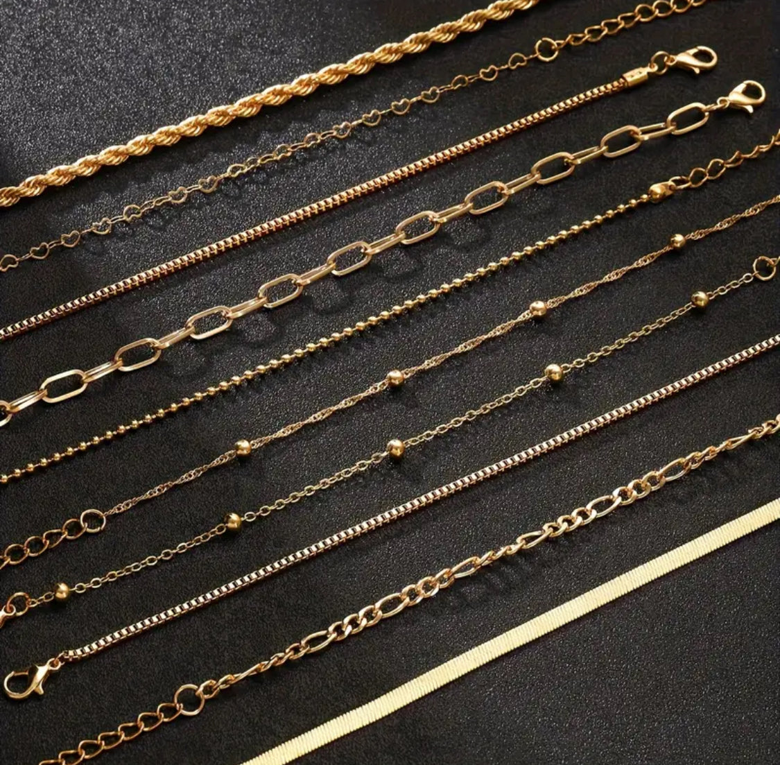 10-Piece Gold Bracelet Set