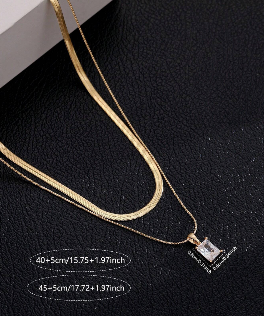 2pcs Cubic Zirconia Necklace